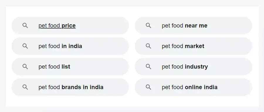 google search related suggestions