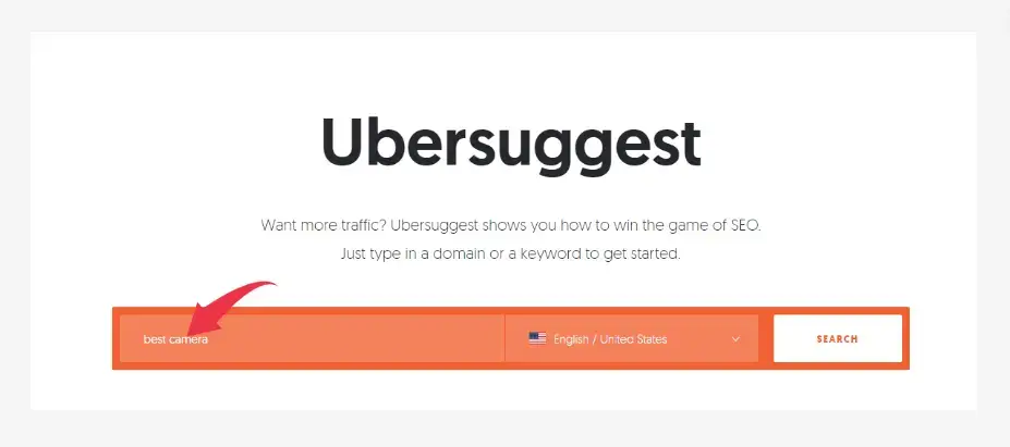 ubersuggest keyword input