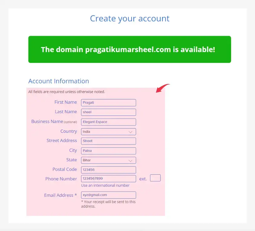 bluehost hosting account registration