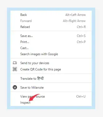 inspect elements of web page