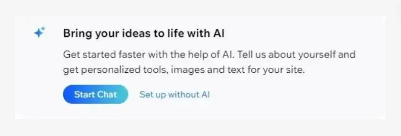 Wix setup with AI